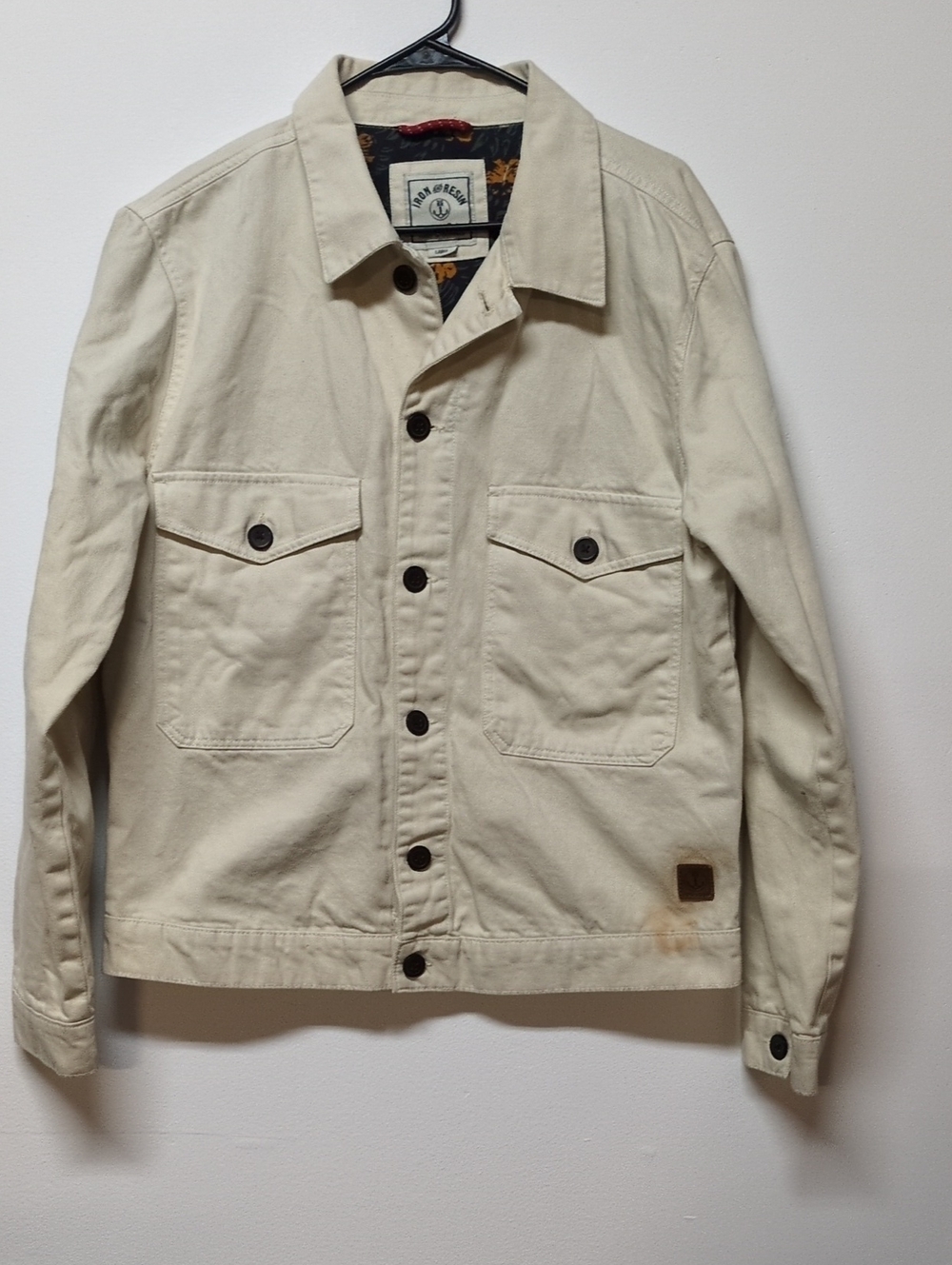 Iron and Resin White Denim Revival Jacket, Size L